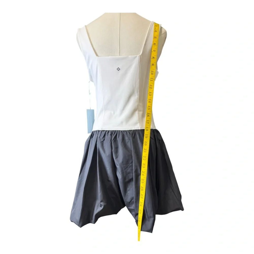 NWT Antonio Melani Bubble Hem Romper Skort Dress Black White Size M